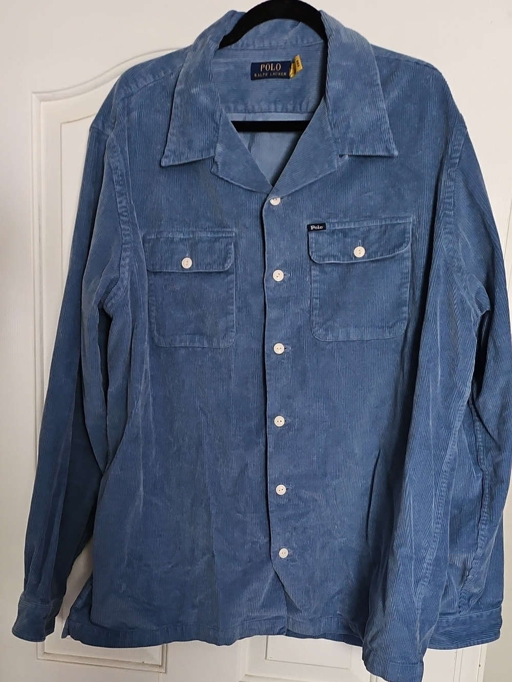 POLO RALPH LAUREN CLASSIC FIT CORDUROY CAMP SHIRT MENS 3XL BLUE 100% COTTON